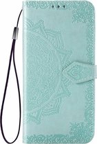 Groen bloem agenda book case hoesje Huawei P40 Lite