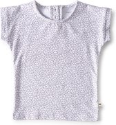Little Label - t-shirt korte mouw baby meisjes - grey leopard-92 / 18M-2Y - maat: 92 - bio-katoen