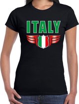 Italy landen wapen t-shirt Italie zwart voor dames 2XL