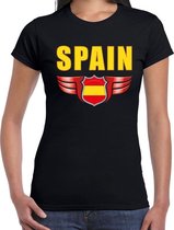 Spain landen t-shirt Spanje zwart voor dames XL
