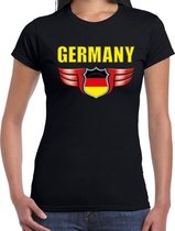 Germany landen t-shirt Duitsland zwart voor dames - Duitsland supporter shirt / kleding - EK / WK votbal S