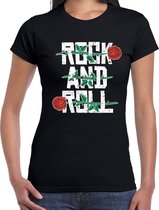 Rock and Roll t-shirt zwart voor dames 2XL