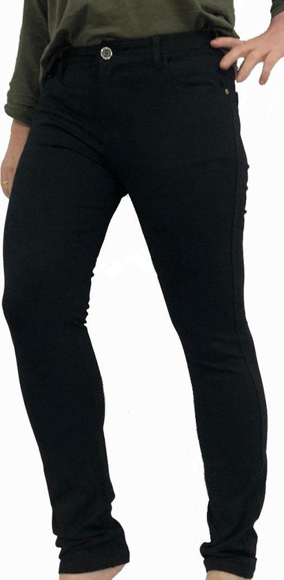 Super comfy zwarte stretch broek tregging jeans met hoge taille - Maat 38 |  bol.com