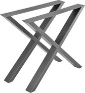 Tafelpoot - Meubelpoot  - Set van 2 stuks - Kleur grijs / metaal kleurig - Afmeting (LxBxH) 79 x 8 x 72 cm