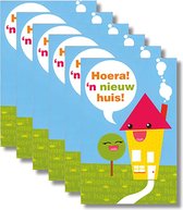 6 MAP wenskaarten met envelop - Nieuwe Woning - Veel Geluk - 15 x 10 cm
