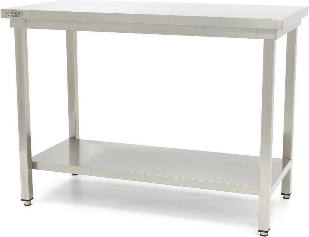 Maxima Werktafel rvs 180 x 60 cm Verstelbare Hoogte met Onderschap
