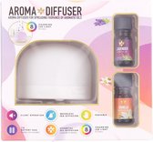 Aroma diffuser met ledverlichting | Draadloos | 8 kleuren | Draagbaar | Portable | incl. 2 x 5 ml etherische olie