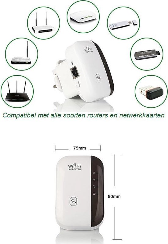 betaling effect Ondergedompeld Wifi Repeater - Wifi Versterker Stopcontact - Wifi Repeater - Draadloos -  Overal internet | bol.com
