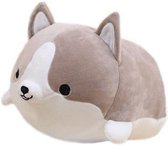 Shiba Gorgi kawaii knuffel - knuffel - grijs - 30 cm