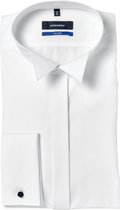 Seidensticker shaped fit smoking overhemd - popeline - wit - Strijkvrij - Boordmaat: 45
