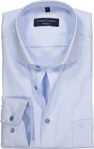 CASA MODA modern fit overhemd - lichtblauw met wit structuur (contrast) - Strijkvriendelijk - Boordmaat: 43