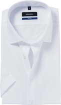Seidensticker shaped fit overhemd - korte mouw - wit - Strijkvrij - Boordmaat: 45