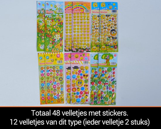 Autocollants Smiley 48 feuilles Autocollants de récompense pour Enfants Garçons Filles | 1350+ morceaux de mousse 3D | King Mungo KMST007