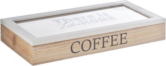 Koffie cups opberg box van hout 34 x 17 x 5 cm - Nespresso/Dolce Gusto/L,or  cups opbergen | bol.com