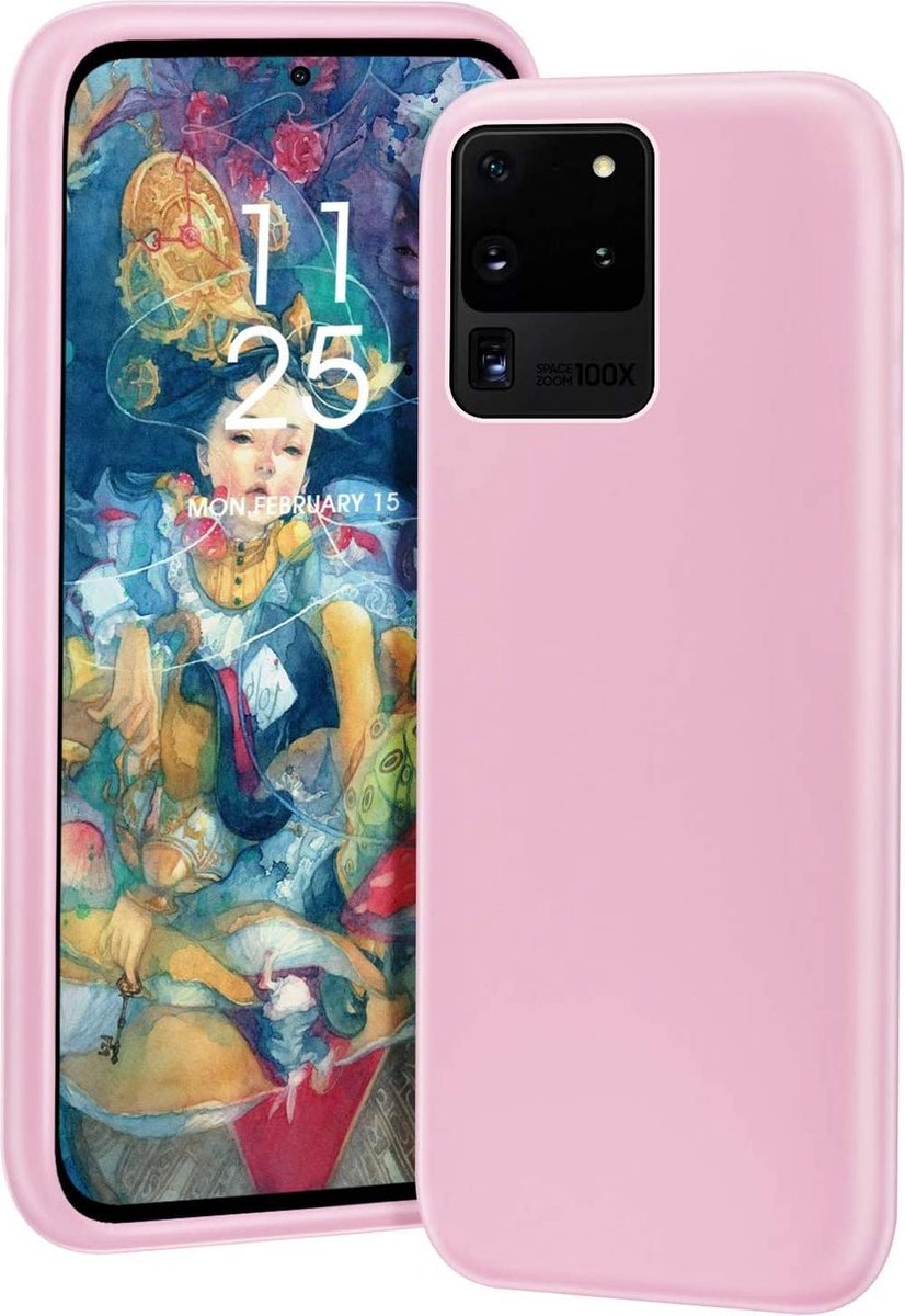 HB Hoesje Geschikt voor Samsung Galaxy S20 Ultra - Siliconen Back Cover - Roze