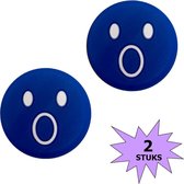 Fako Bijoux® - Tennisdemper - Emoji - Verbaasd Blauw - 2 Stuks