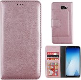 Wallet Case PU voor Samsung A5 2018/A8 2018 Roze