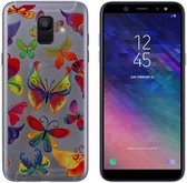 BackCover TPU + PC Samsung A6 2018 Vlinder Transparant