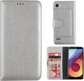 Wallet Case PU voor LG Q6 Zilver