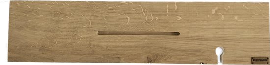 Beau Wonen Badplank - eiken - hout - 80 cm - tablet sleuf - wijnglashouder