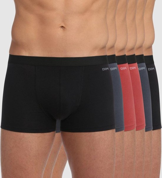 Sous -vêtements pour hommes Dim Ecodim Boxers - Lot de 6 - Zwart/ Grijs/  Rouge - Taille M | bol.com