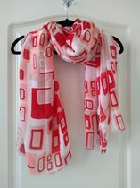 Geblokte sjaal rood wit