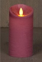 3x Antiek roze LED kaars / stompkaars 15 cm - Luxe kaarsen op batterijen met bewegende vlam
