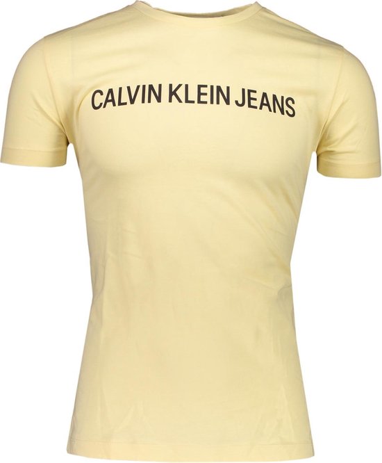 Calvin Klein T-shirt Geel Geel - Maat S - Heren - Lente/Zomer Collectie -  Katoen | bol.com