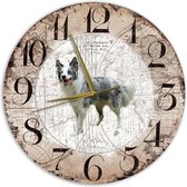 Houten Klok - 30cm - Hond - Bordercollie