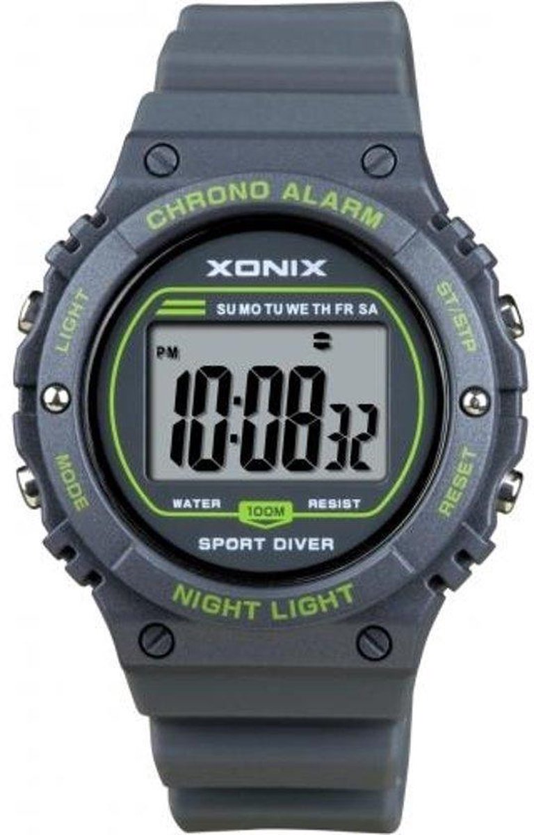 Xonix Digitaal horloge DAD-003 Grijs/Groen