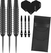 Darts Set - Nero Black edition- 22 gram - dartpijlen – inclusief aluminium - darts shafts – darts flights