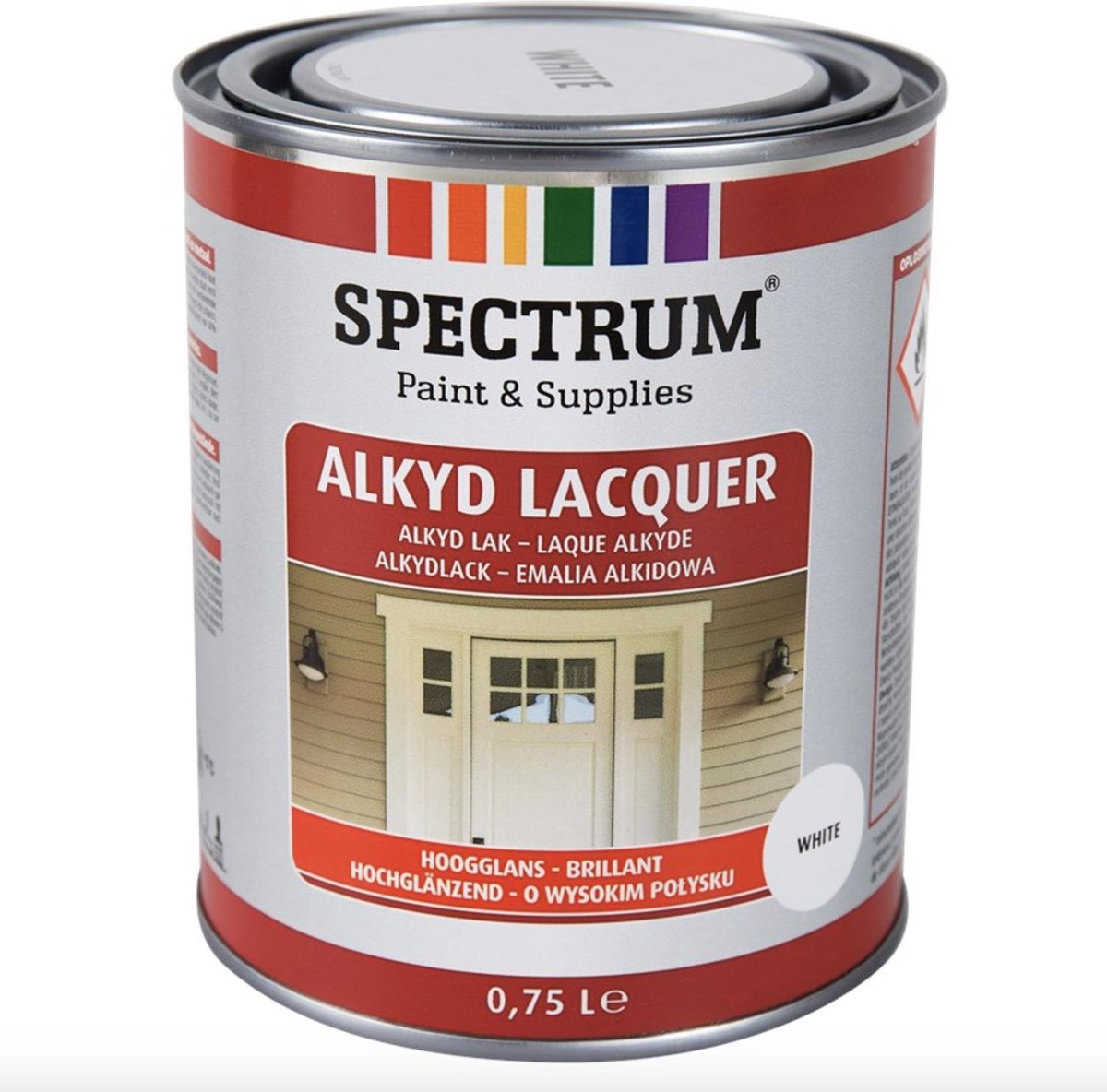 Spectrum hoogglans lak Wit - 0,75 liter - alkydlak wit | bol.com