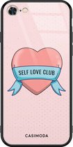 iPhone 8/7 hoesje glass - Self love club | Apple iPhone 8 case | Hardcase backcover zwart