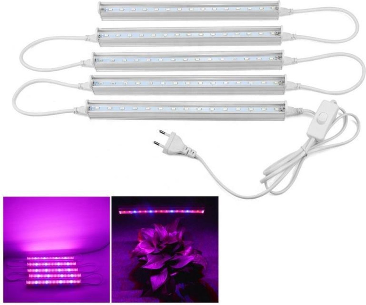 LED planten groei / kweeklamp met rood / blauw spectrum - 5 x led strip 15W  | bol.com