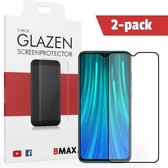 2-pack BMAX Glazen Screenprotector geschikt voor de Xiaomi Redmi Note 8 Pro Full Cover Glas / Met volledige dekking / Beschermglas / Tempered Glass / Glasplaatje