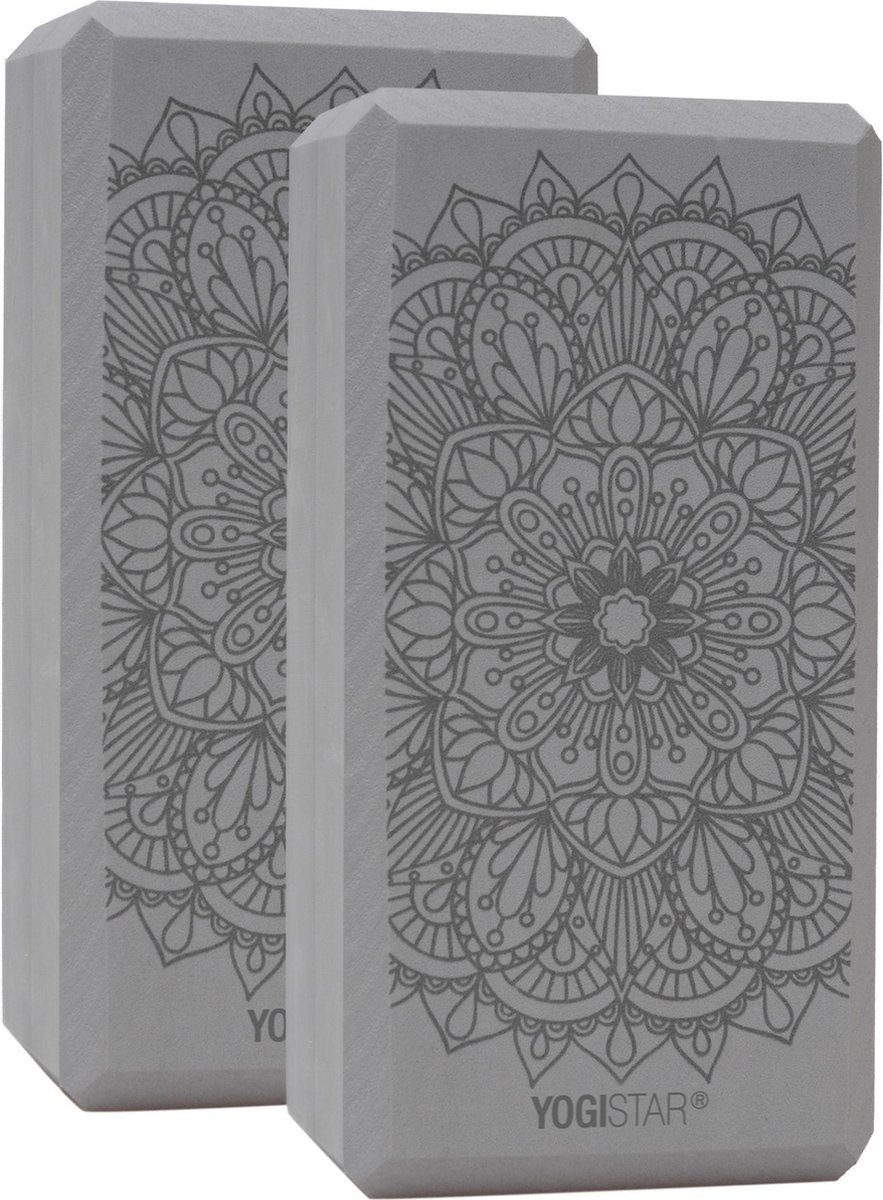Yogablock yogiblock® basic - art collection - lotus mandala - graphit - 2er-Set