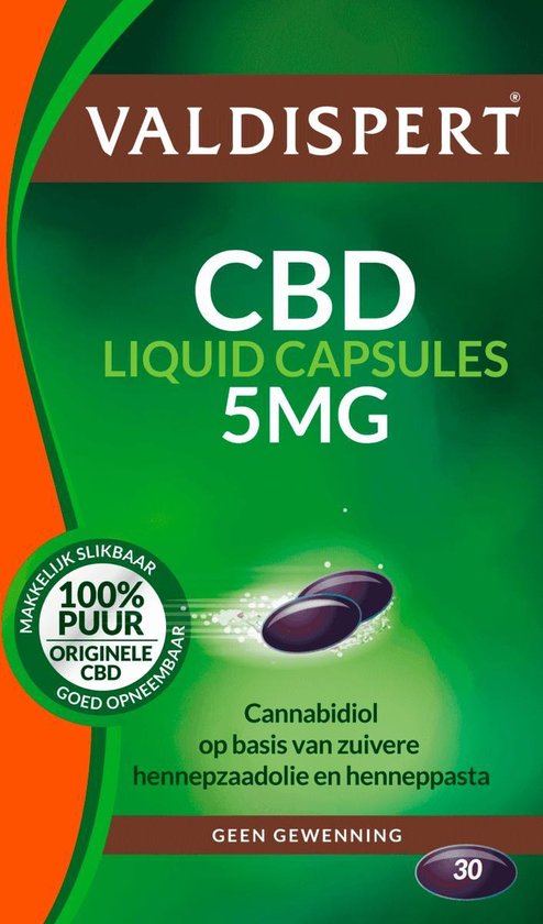 Valdispert CBD 5 mg – 100% pure CBD – 30 liquid capsules