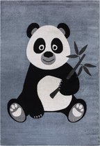 Tapijtenloods Candy Panda Vloerkleed Kinderkamer Blauw Laagpolig - 80x150 CM -