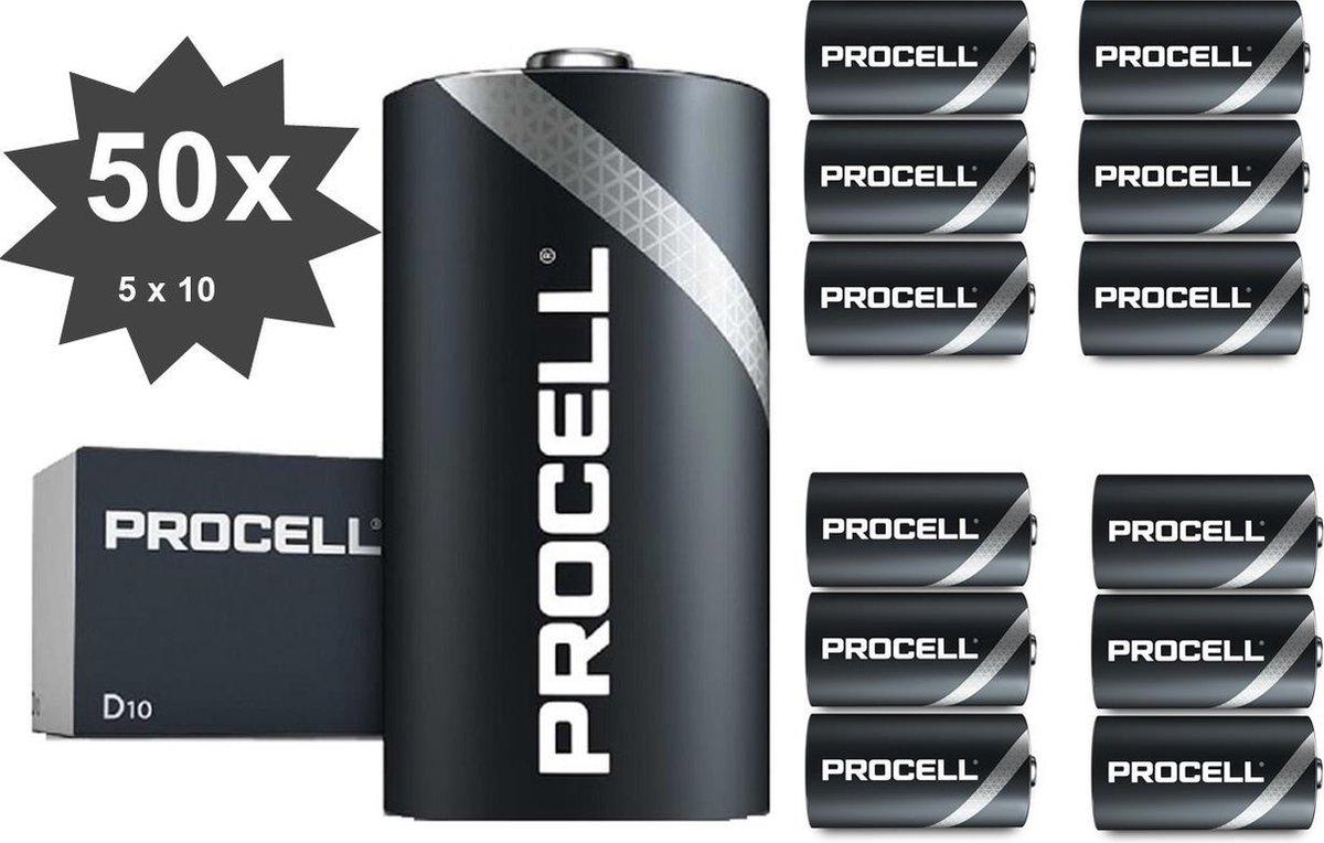 PROCELL LR20 D Alkaline batterij - 50 Stuks (5 pakjes a 10st) -