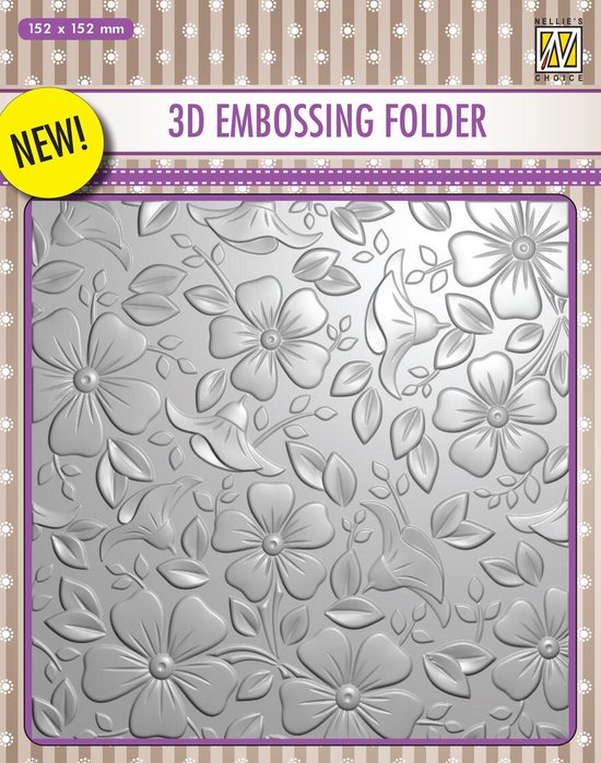 Nellie's Choice 3D Embossing Folder Easter Tile 5.91 X 5.91 Inch / 15 X