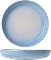 Cosy en Trendy Destino Licht Blauw Diepe Borden  - Aardewerk - D21.5xh3.5cm (set van 6) En Yourkitchen E-kookboek - Heerlijke Smulrecepten