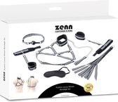 Zenn - 9 delige luxe geweven bondage set - Zwart / Wit