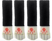 4 stuks Stoelpoot Sokken - Socks Beschermers Dopjes - Stoel Vloer Bescherming Vloerbeschermers - Zwart
