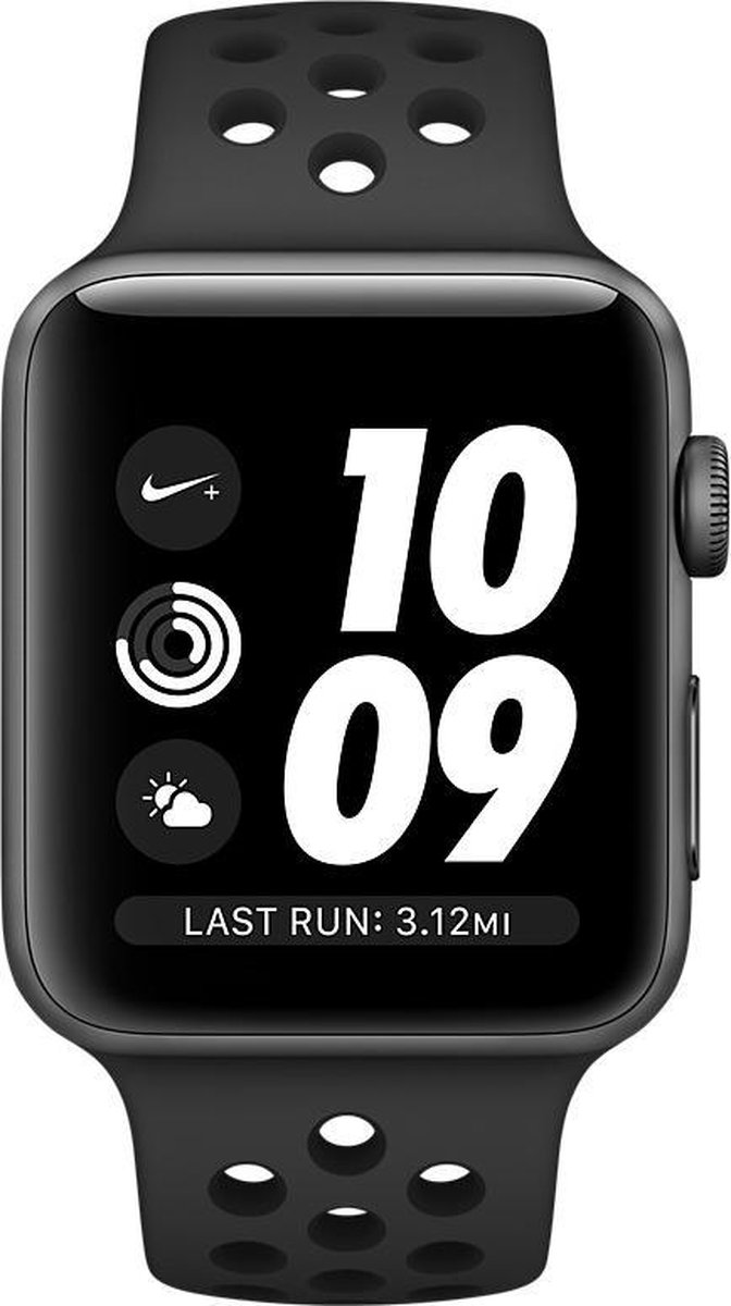 Apple Watch Series 3 Nike+ - Smartwatch - 42mm - Spacegrijs/Antraciet Zwart  | bol