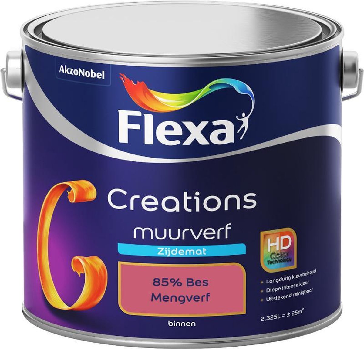 Flexa Creations - Muurverf Zijde Mat - Mengkleuren Collectie - 85% Bes - 2,5 liter