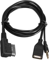 WiseGoods - 3.5mm AUX Audio Kabel Muziek MDI AMI MMI Interface USB + Lader - Adapter Kabel Nodig voor Ami Interface - Zwart