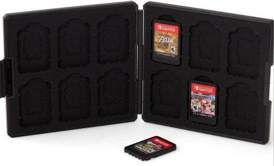 Nintendo Switch - Premium Game Card Holder - Spel Hoesje Geel - Opslag Case - 12 plaatsen - Block - Hori