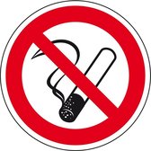 Verboden te roken sticker 50 mm - 10 stuks per kaart
