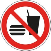 Verboden eten en drinken sticker - ISO 7010 - P022 300 mm