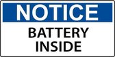Sticker 'Notice: Battery inside' 150 x 75 mm